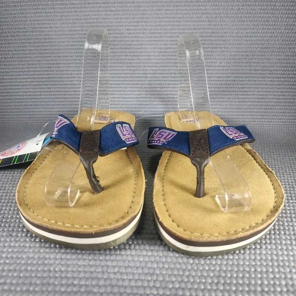 NWT Z Line LSU Tigers Flip Flops Men's Size 9 Memory Foam Comfort Sandals